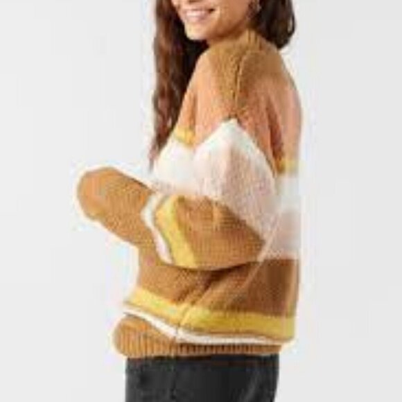 O'NEIL BILLIE STRIPE MOCKNECK OVERSIZED SWEATER NWT - Picture 4 of 7